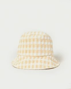 Loeffler Randall New Arrivals Ivy Tan Gingham Bucket Hat