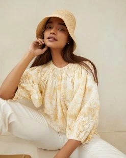 Loeffler Randall Jocelyn Natural Crochet Bucket Hat New Arrivals
