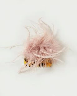 Loeffler Randall New Arrivals Josie Blush Feather Hair Comb