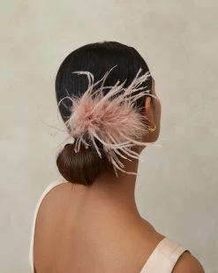 Loeffler Randall New Arrivals Josie Blush Feather Hair Comb