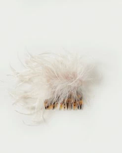 Loeffler Randall Josie Oyster Feather Hair Comb New Arrivals