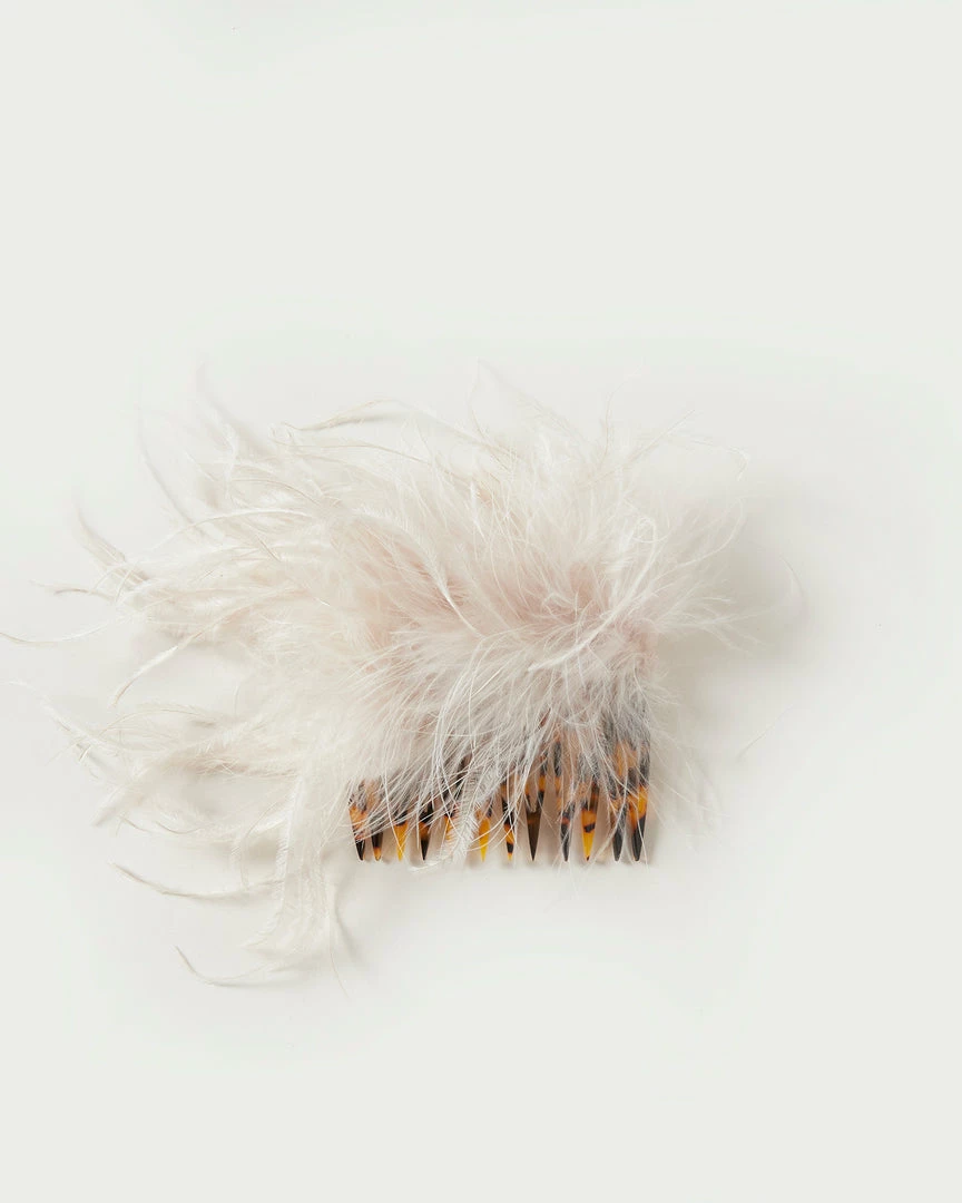 Loeffler Randall Josie Oyster Feather Hair Comb New Arrivals 3 Loeffler Randall Josie Oyster Feather Hair Comb New Arrivals