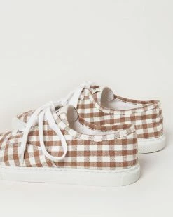 Loeffler Randall Keegan Brown Gingham Casual Sneaker