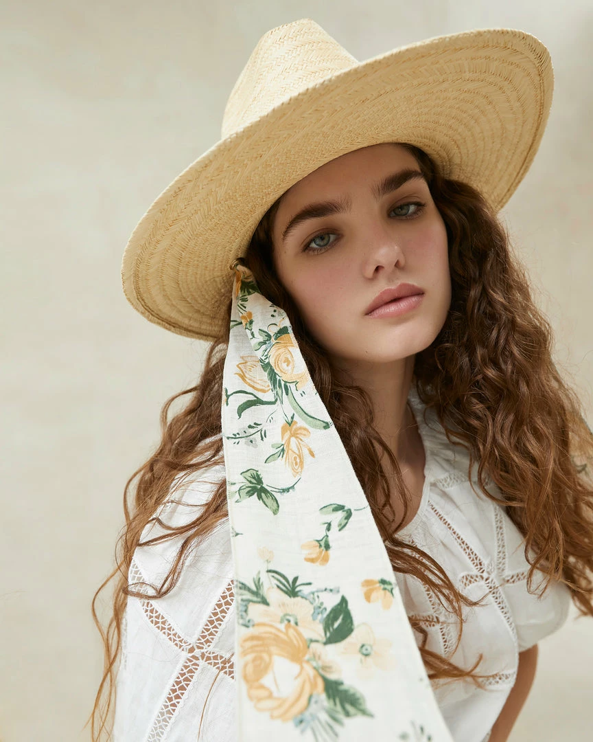 Loeffler Randall New Arrivals Kinsey Natural/Nova Floral Hat 5 Loeffler Randall New Arrivals Kinsey Natural/Nova Floral Hat