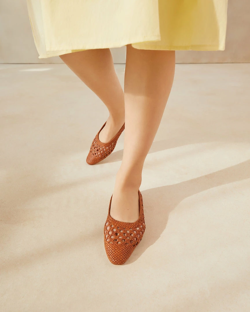Loeffler Randall Landry Timber Brown Woven Flat New Arrivals 7 Loeffler Randall Landry Timber Brown Woven Flat New Arrivals
