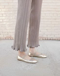 Loeffler Randall Sale Leonie Crinkle Champagne Ballet Flat