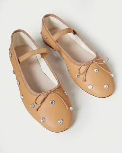 Loeffler Randall New Arrivals Leonie Caramel Crystal Ballet Flat