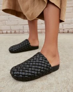 Loeffler Randall Sale Levi Black Woven Slide