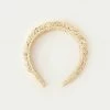 Loeffler Randall Lilac Gold Braided Headband Pleats