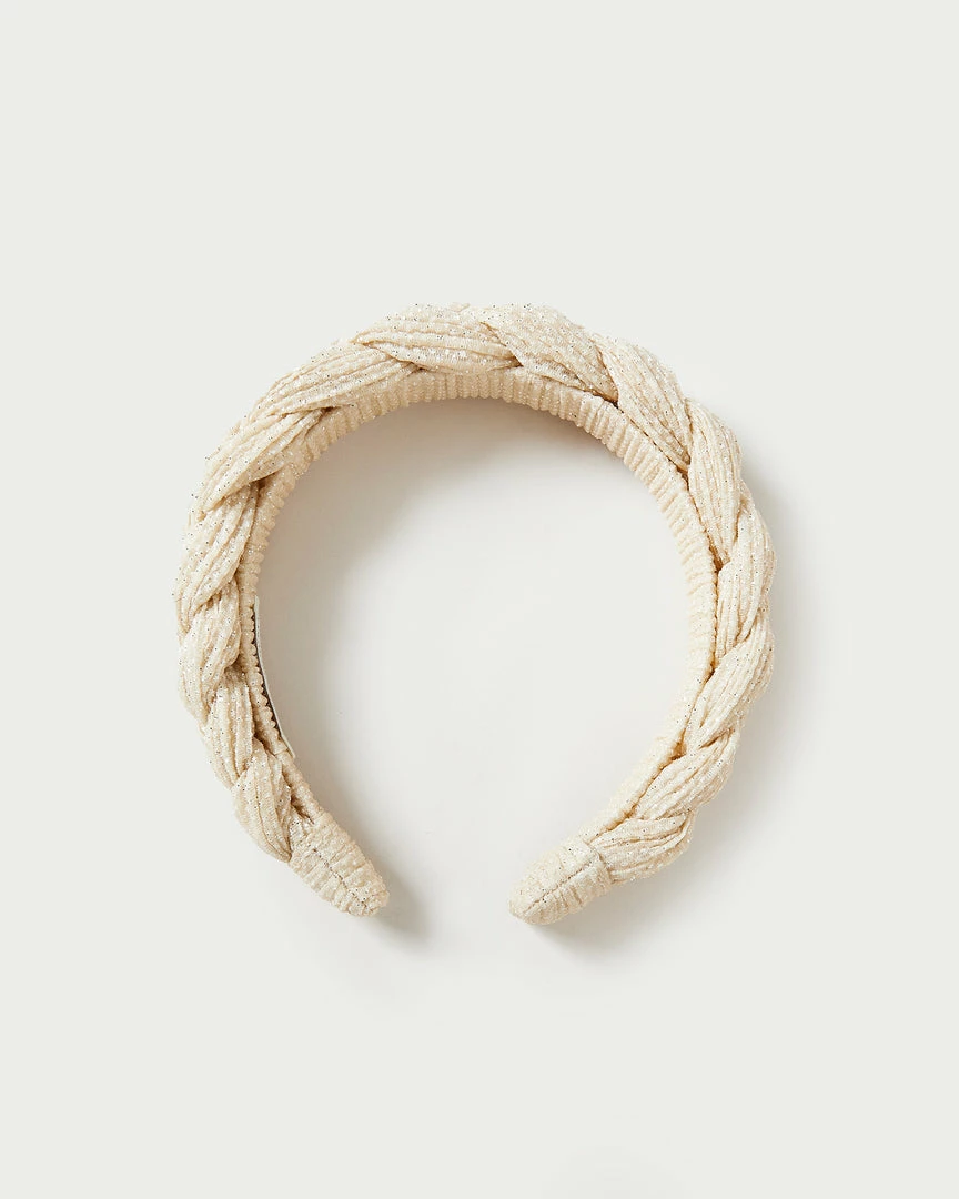 Loeffler Randall Pleats Lilac Cream Sparkle Braided Headband 3 Loeffler Randall Pleats Lilac Cream Sparkle Braided Headband