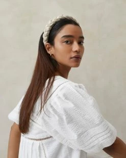 Loeffler Randall Pleats Lilac Cream Sparkle Braided Headband 7 Loeffler Randall Pleats Lilac Cream Sparkle Braided Headband