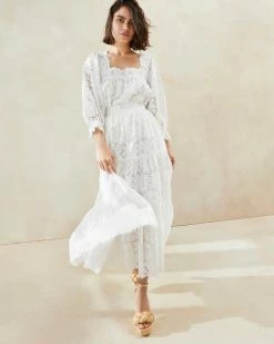 Loeffler Randall Lilibet Cream Square Neck Top