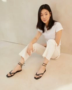 Loeffler Randall Lilla Black Thong Wrap Sandal New Arrivals