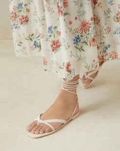 Loeffler Randall Lilla White Thong Wrap Sandal New Arrivals