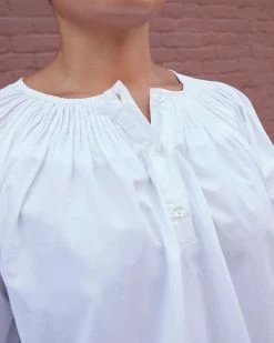 Loeffler Randall Lucia White Smocked Blouse Sale