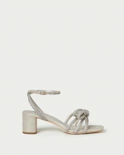 Loeffler Randall New Arrivals Mikel Cappuccino Bow Mid-Heel Sandal