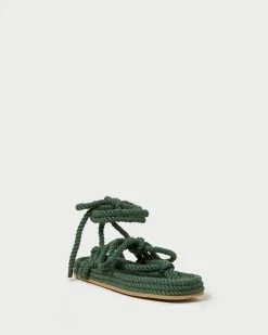 Loeffler Randall New Arrivals Moriah Dark Green Rope Sandal