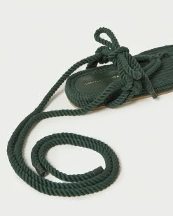 Loeffler Randall New Arrivals Moriah Dark Green Rope Sandal