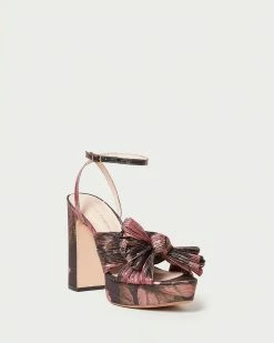 Loeffler Randall Pleats Natalia Floral Platform Bow Heel