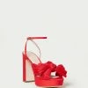 Loeffler Randall Pleats Natalia Red Platform Bow Heel