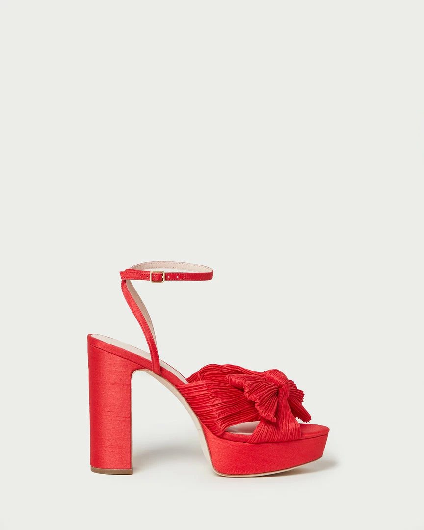 Loeffler Randall Pleats Natalia Red Platform Bow Heel 4 Loeffler Randall Pleats Natalia Red Platform Bow Heel
