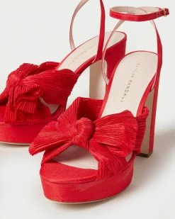Loeffler Randall Pleats Natalia Red Platform Bow Heel 9 Loeffler Randall Pleats Natalia Red Platform Bow Heel