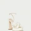 Loeffler Randall Pleats Natalia Pearl Rhinestone Platform Bow Heel