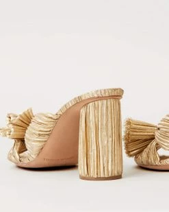 Loeffler Randall Penny Gold Pleated Bow Heel 9 Loeffler Randall Penny Gold Pleated Bow Heel