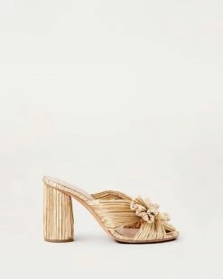 Loeffler Randall Penny Gold Pleated Bow Heel 10 Loeffler Randall Penny Gold Pleated Bow Heel