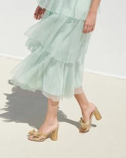 Loeffler Randall Penny Gold Pleated Bow Heel 11 Loeffler Randall Penny Gold Pleated Bow Heel