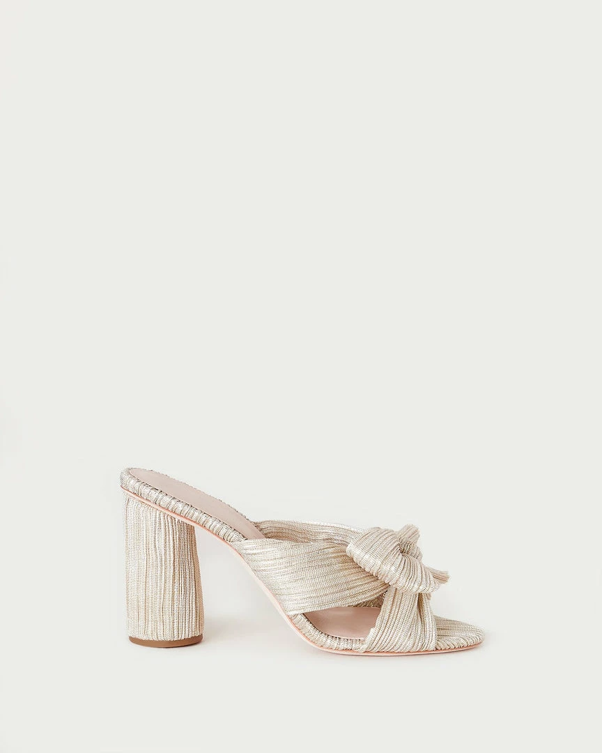 Loeffler Randall Penny Platinum Pleated Bow Heel 4 Loeffler Randall Penny Platinum Pleated Bow Heel