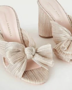 Loeffler Randall Penny Platinum Pleated Bow Heel 9 Loeffler Randall Penny Platinum Pleated Bow Heel