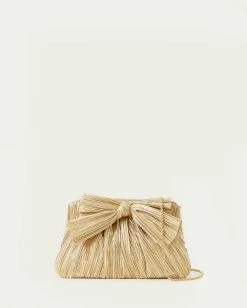 Loeffler Randall Rayne Gold Bow Clutch