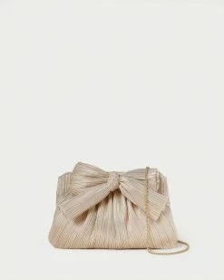 Loeffler Randall Rayne Platinum Bow Clutch Pleats