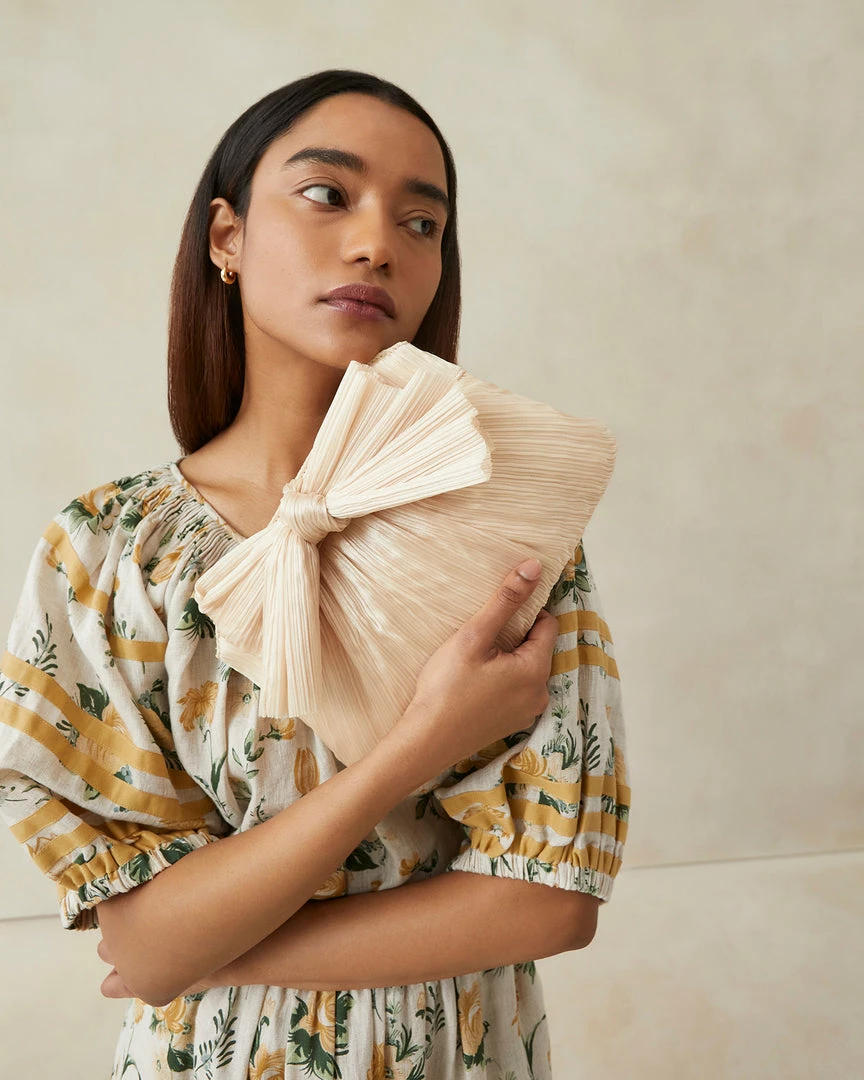 Loeffler Randall Pleats Rayne Almond Bow Clutch 7 Loeffler Randall Pleats Rayne Almond Bow Clutch