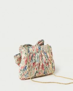Loeffler Randall Rayne Tan Floral Bow Clutch