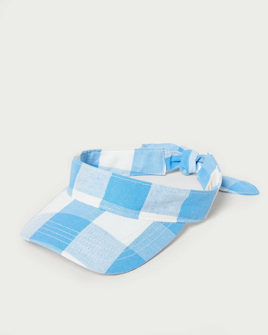 Loeffler Randall Rhonda Blue Gingham Bow Visor 3 Loeffler Randall Rhonda Blue Gingham Bow Visor
