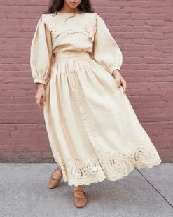 Loeffler Randall Ridley Tan Tape Lace Skirt Sale