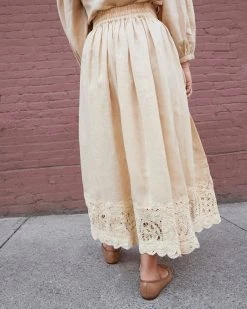 Loeffler Randall Ridley Tan Tape Lace Skirt Sale