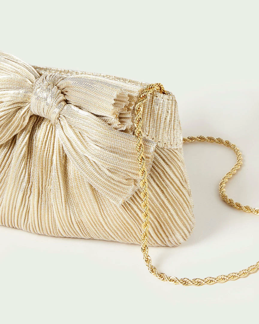 Loeffler Randall Rochelle Platinum Mini Bow Clutch Pleats 4 Loeffler Randall Rochelle Platinum Mini Bow Clutch Pleats