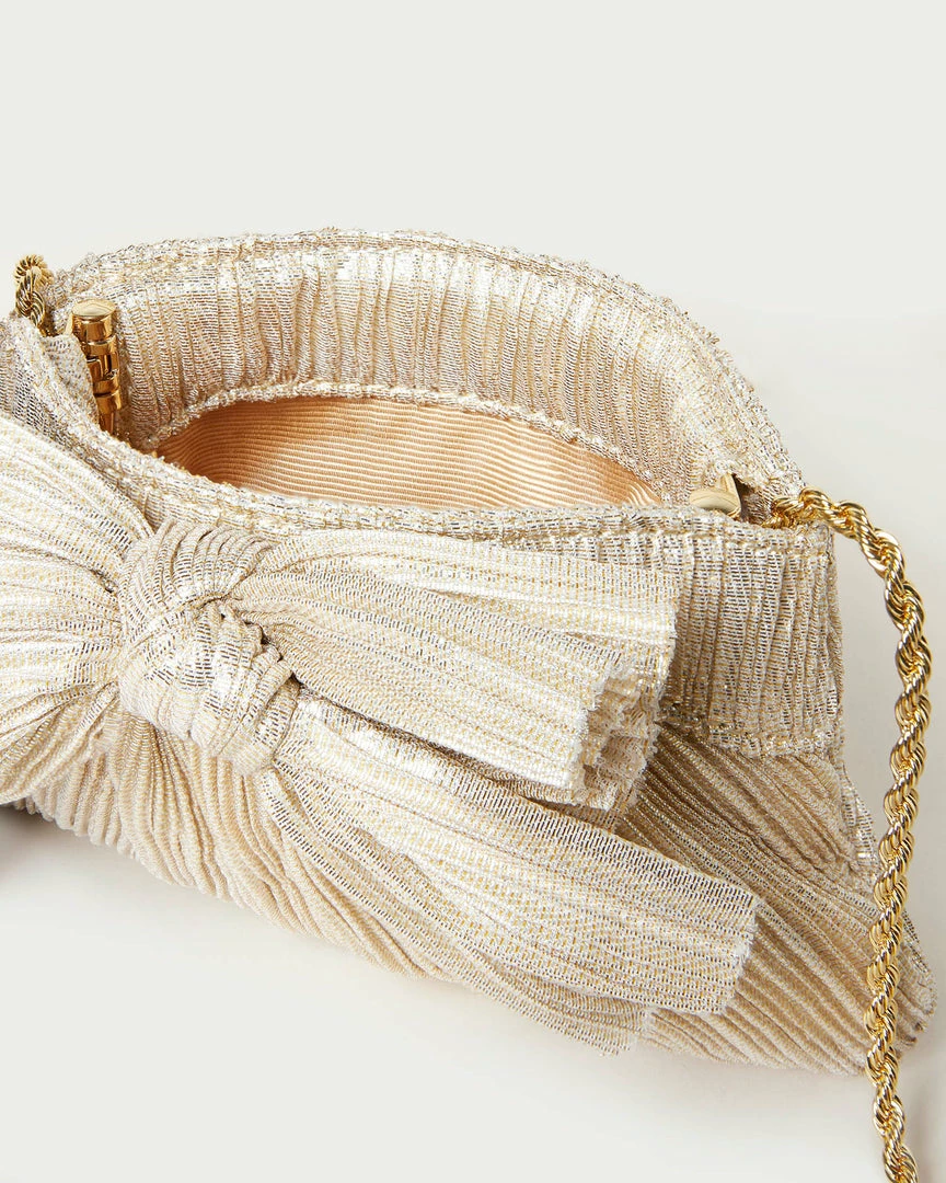 Loeffler Randall Rochelle Platinum Mini Bow Clutch Pleats 6 Loeffler Randall Rochelle Platinum Mini Bow Clutch Pleats