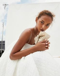 Loeffler Randall Rochelle Platinum Mini Bow Clutch Pleats 11 Loeffler Randall Rochelle Platinum Mini Bow Clutch Pleats