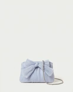 Loeffler Randall Pleats Rochelle Blue Mini Bow Clutch
