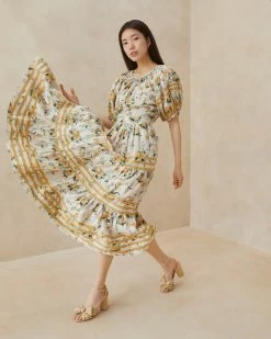 Loeffler Randall Romily Nova Floral Tiered Skirt New Arrivals