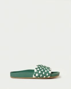 Loeffler Randall Sale Sonnie Green Gingham Woven Sandal