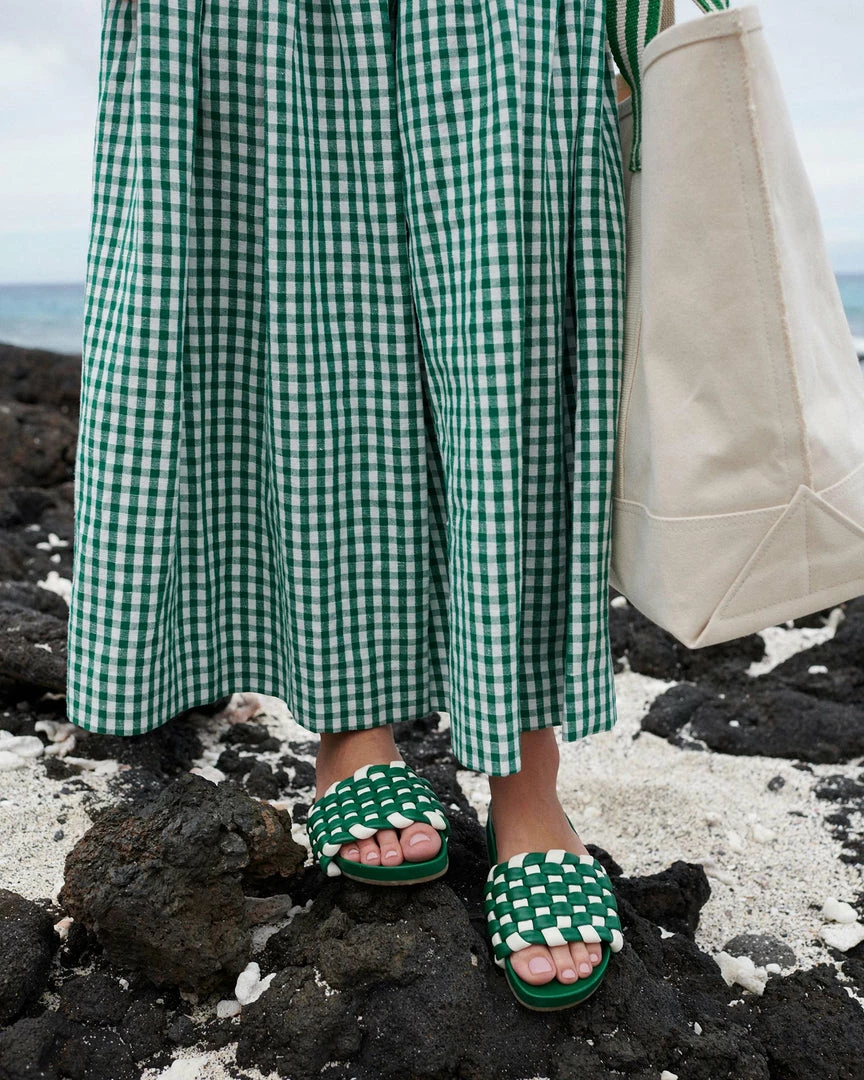 Loeffler Randall Sale Sonnie Green Gingham Woven Sandal 7 Loeffler Randall Sale Sonnie Green Gingham Woven Sandal