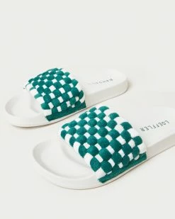 Loeffler Randall Sonnie Green/Cream Woven Sandal