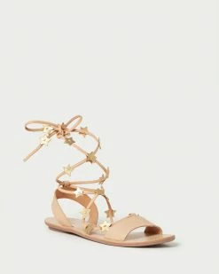 Loeffler Randall Starla Wheat/Gold Ankle Wrap Sandal New Arrivals