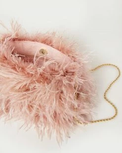 Loeffler Randall Zahara Blush Mini Feather Pouch New Arrivals